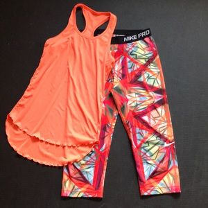 Nike sport tight L and Oxer Run T-back tank